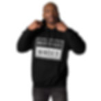 Front-facing black men’s hoodie with “Marriage Minded” in a bold boxed design on the chest.