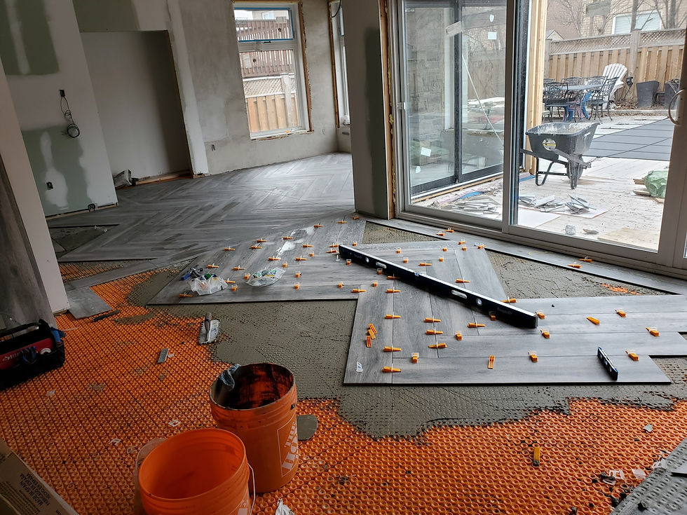 EBH Home Design - Herringbone Pattern Tiles - Bolton Ontario Canada