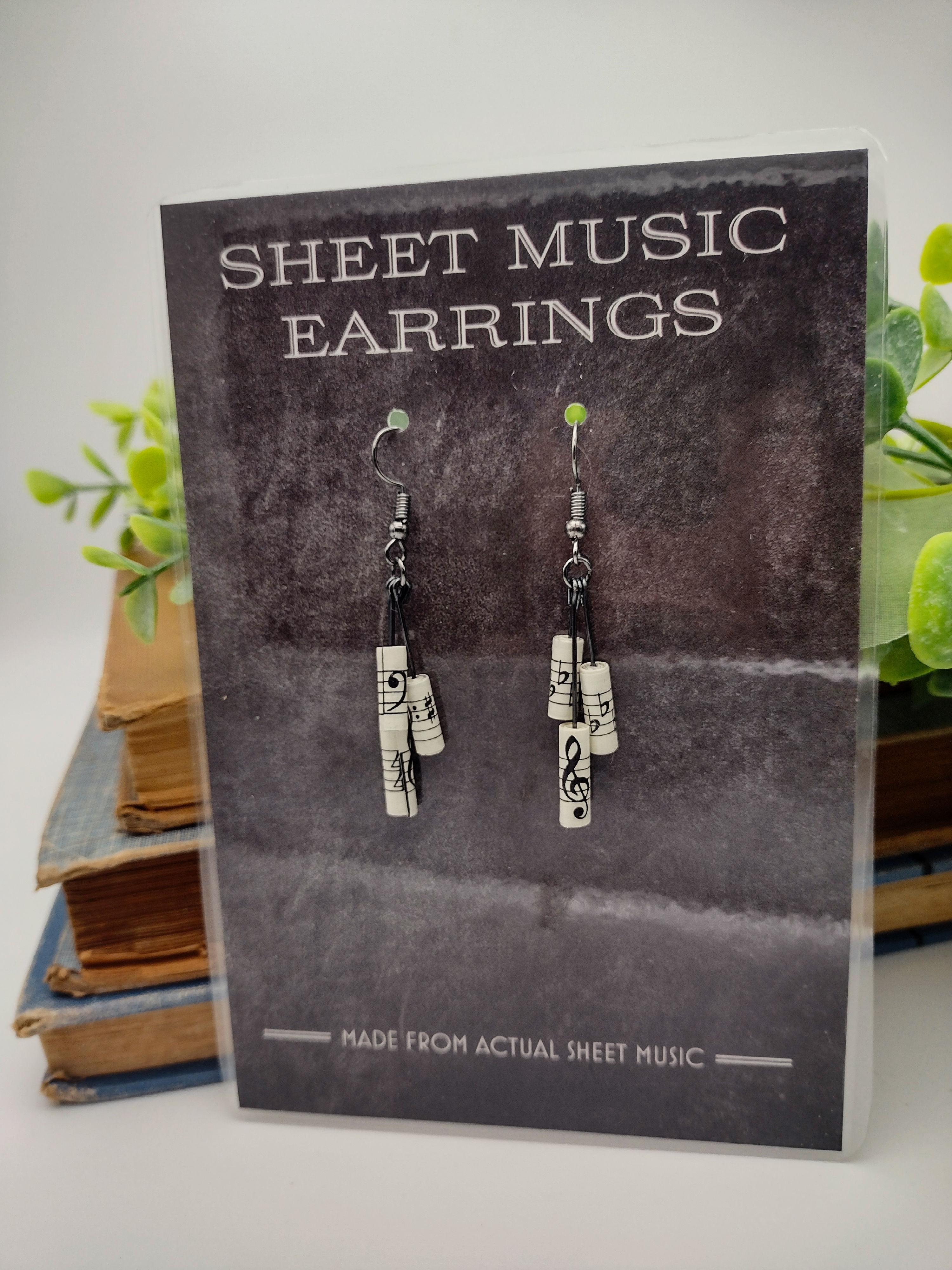 Sheet music upcycled Book Page earrings