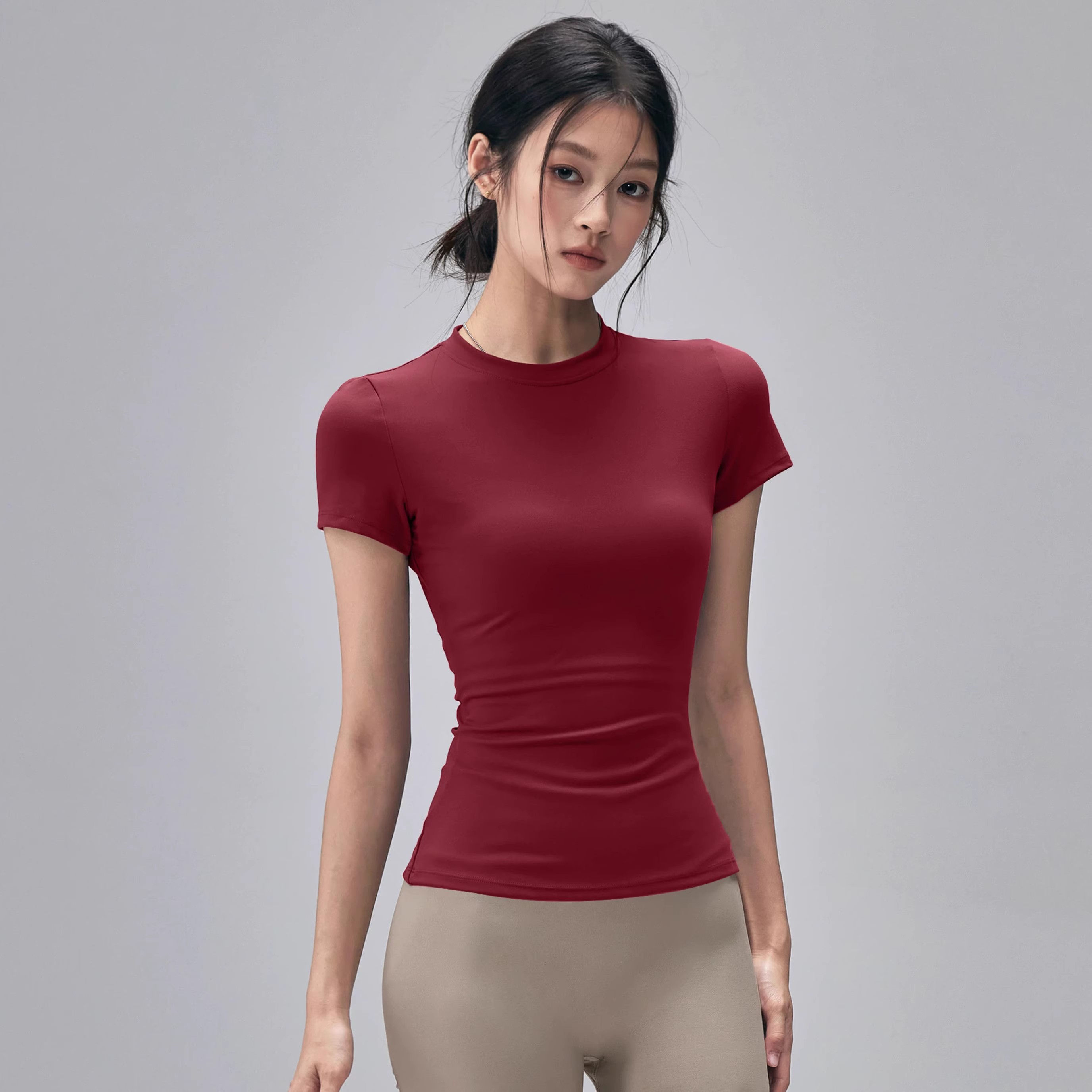 Women's Outdoor Sports Shirt Yoga Wear Fitness T-Shirt Quick Dry Running T-Shirt