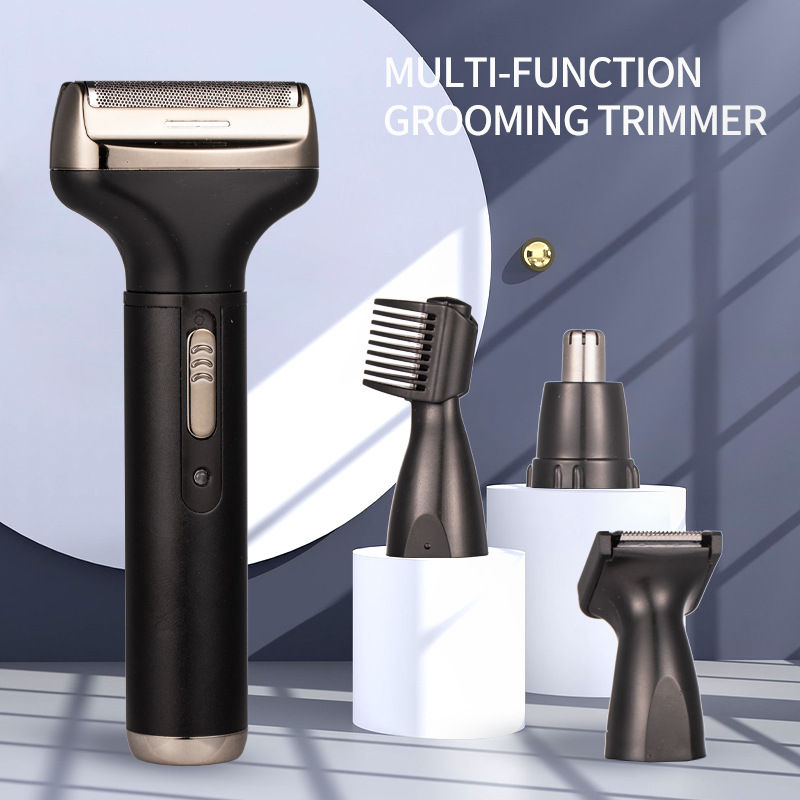 4 In 1 Electric Beard Shaver Professional Nose Trimmer Detachable Blade Mens Mul