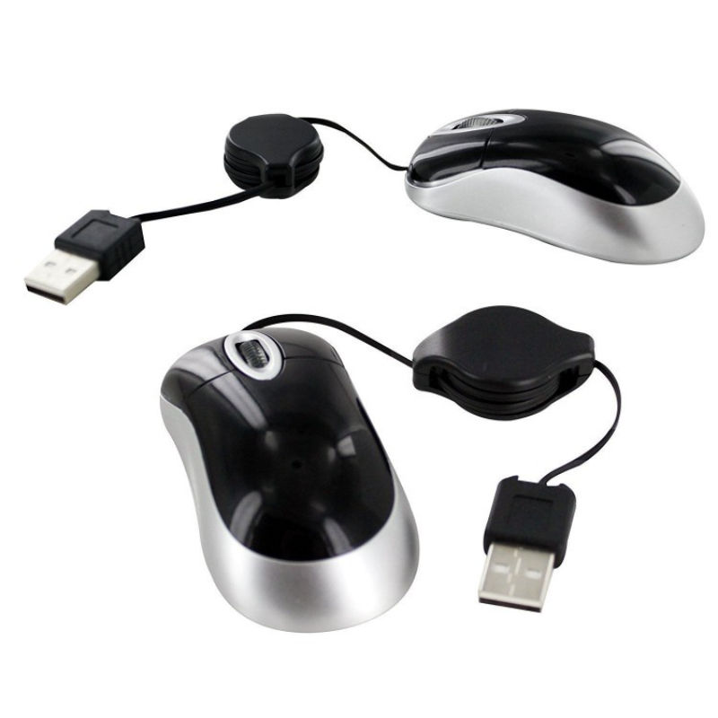 Optical Mini Retractable Mouse Portable Mini USB Wired Mouse Ergonomics Home Off