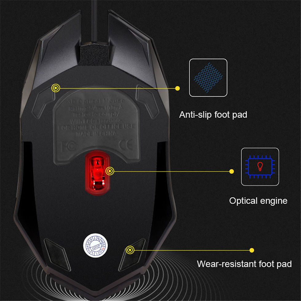 Thumbnail: USB Wired Gaming Mouse 5000 DPI 3 Buttons Silent Mause Backlit Professional Game