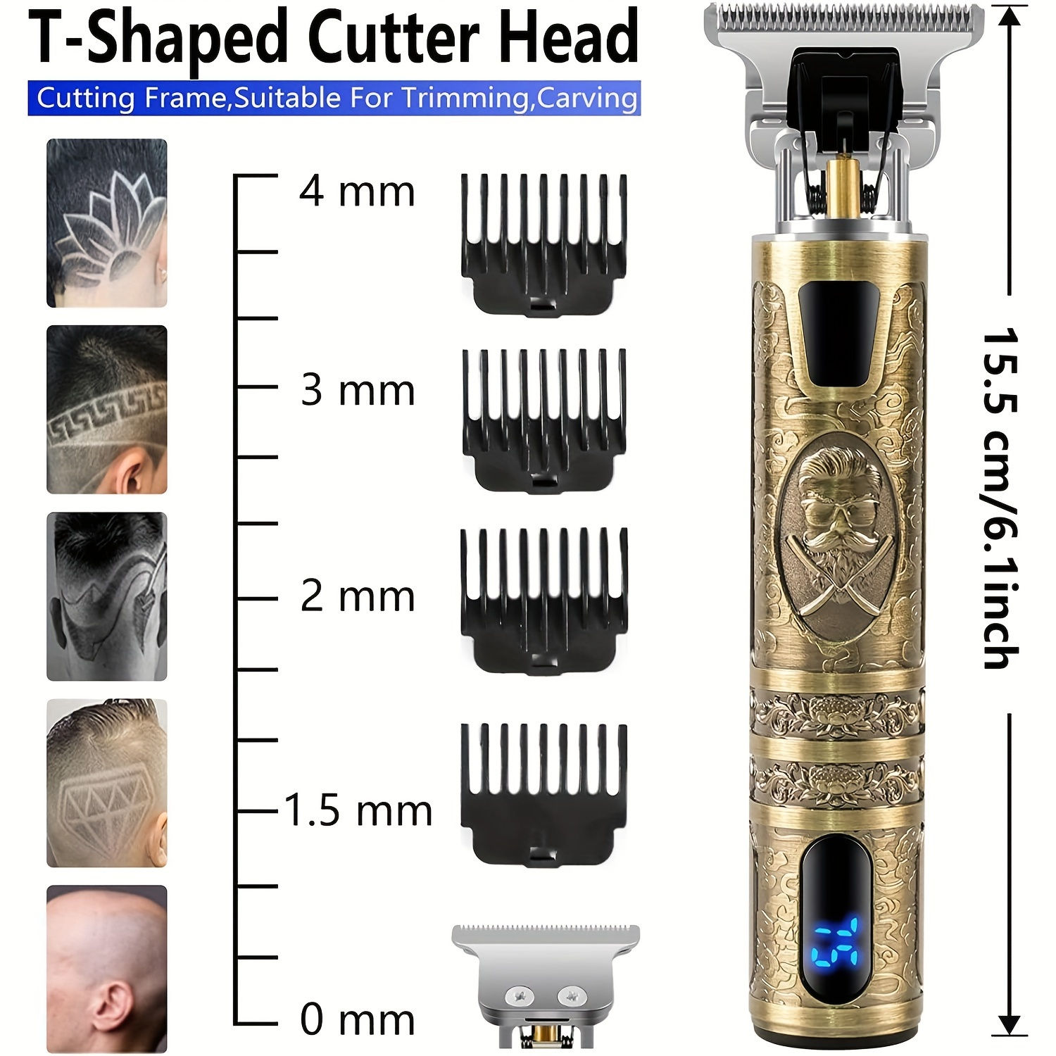 Electric Hair Clipper With LCD Display Oil Head Hair Cutting Machine Hair Beard