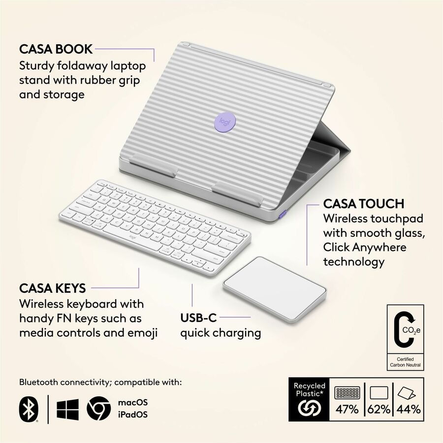 Thumbnail: Logitech Casa Pop-Up Desk -Nordic Calm