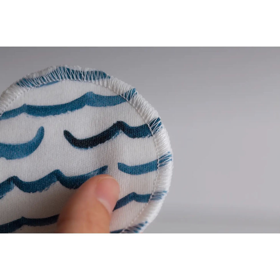 Thumbnail: Cotton Facial Rounds | Set of 7 + Wash Bag | Coastal Waves