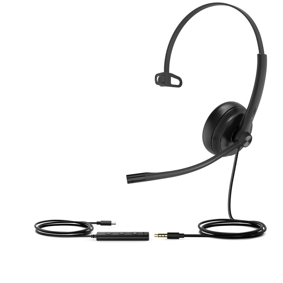 Yealink UH34 UC Wired Mono Headset USB-A Leatherette Ear Cushion