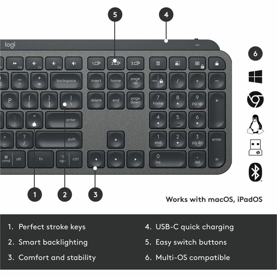 Thumbnail: Clavier et souris Logitech MX Keys Combo pour entreprise