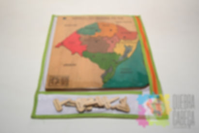 Mapa do RS em Madeira
