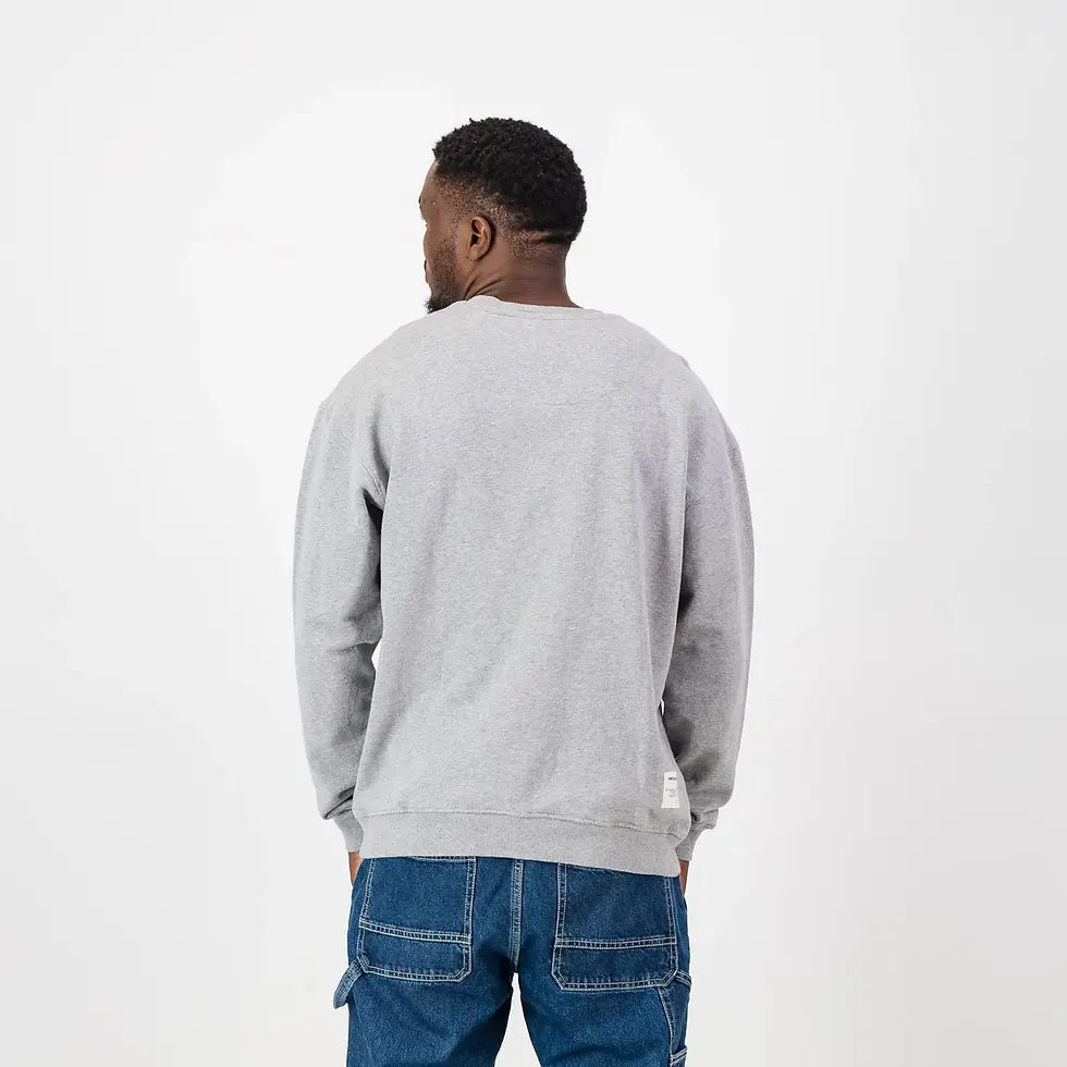 Thumbnail: Old School Springboks Outline EMB Crew Neck Sweat-LT Grey Melange