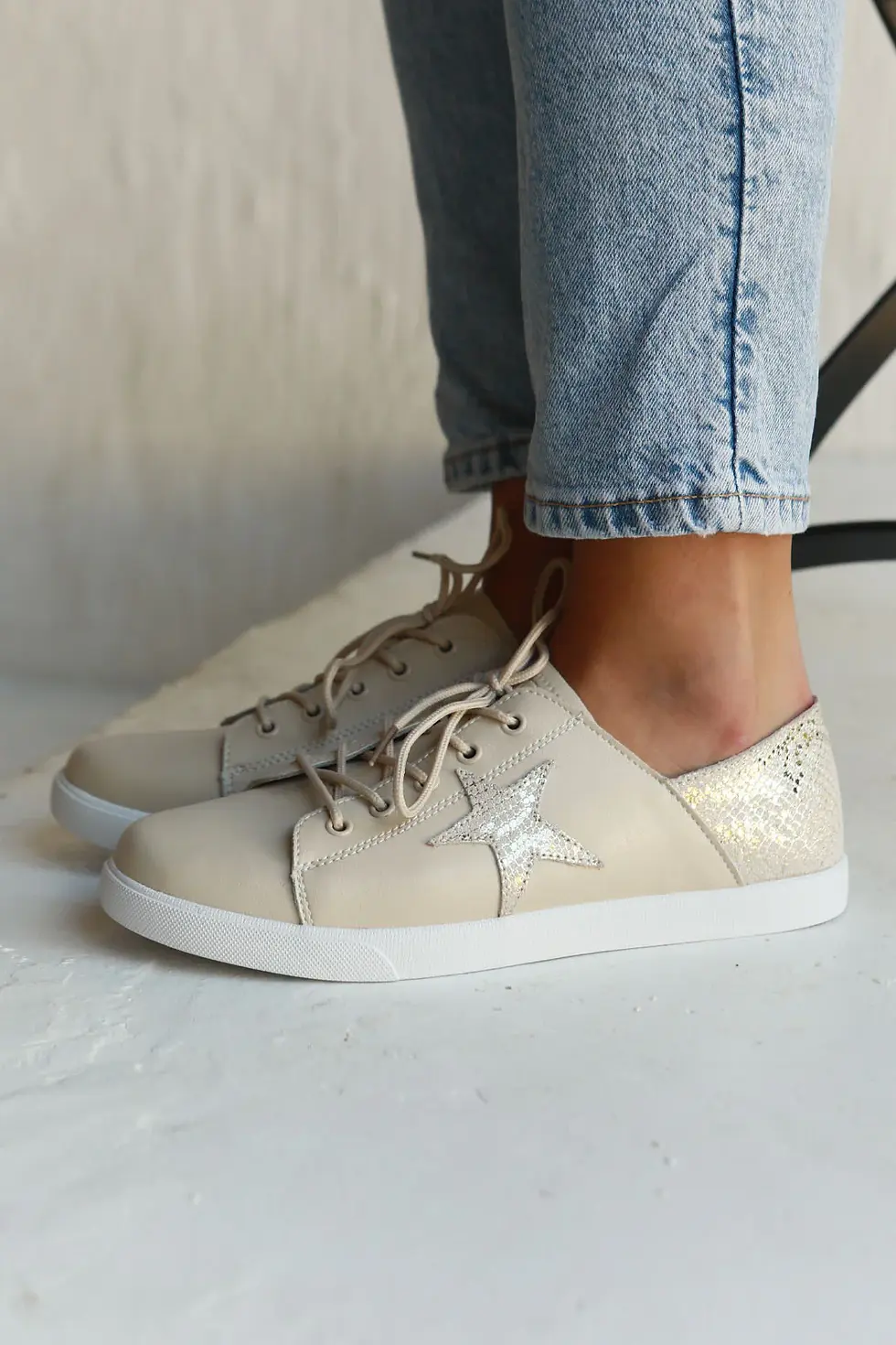 Thumbnail: Julz Shoes - Nicki Beige+Rose Gold