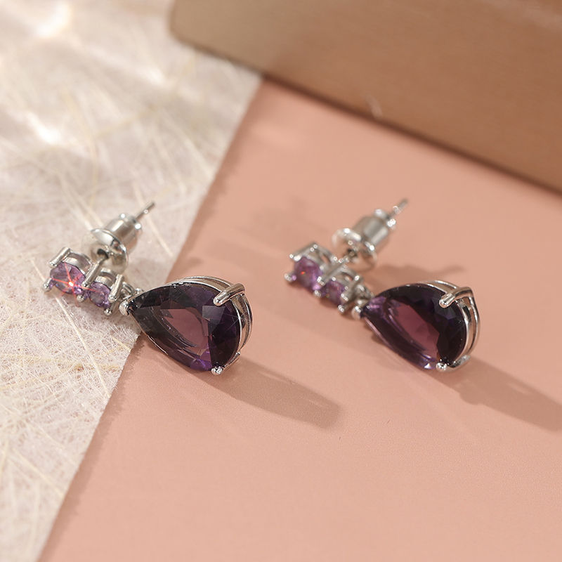 Thumbnail: Gorgeous AAA Cubic Zirconia Water Drop Charm Women Drop Earring Wedding Band Jew