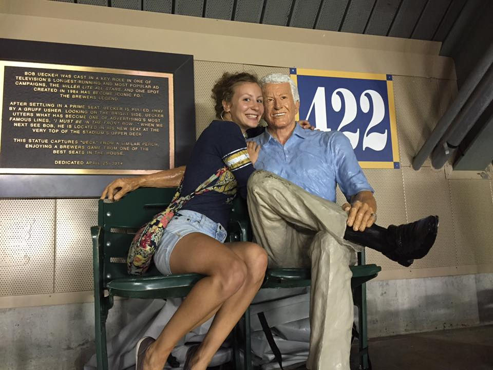 Me and "Uecker" in the Uecker Seats at Miller Park in 2016