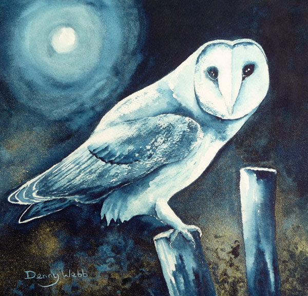 Thumbnail: Mystic hunter. A card printed from an original watercolour painting by Denny Webb