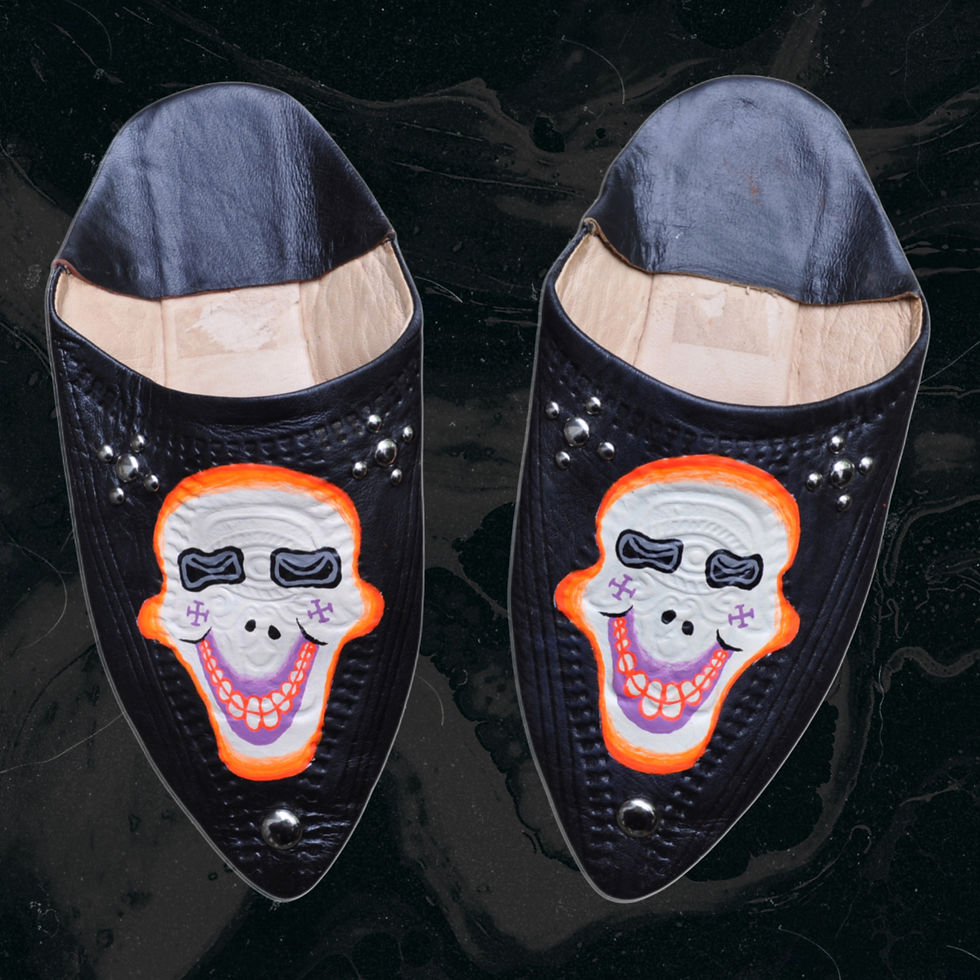 Thumbnail: Leather slippers •• Hand painted •• EU 37