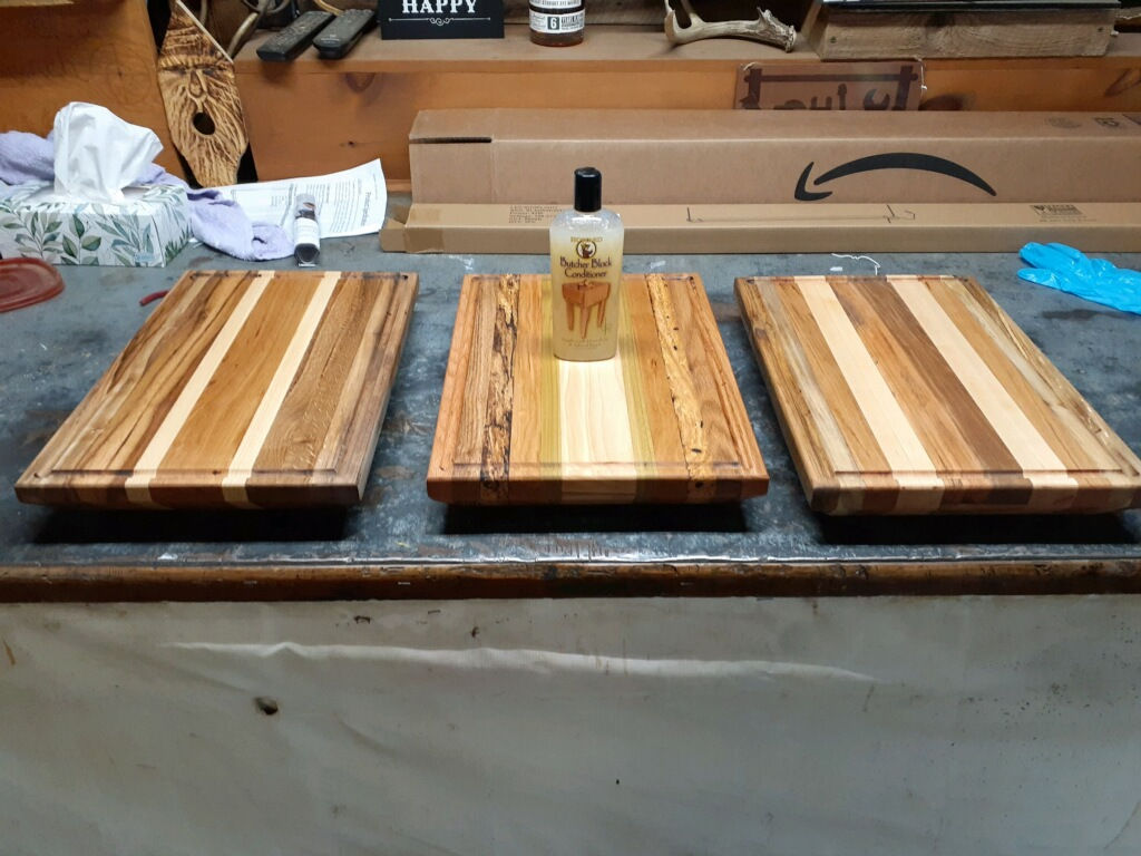 Multi wood species cutting boards