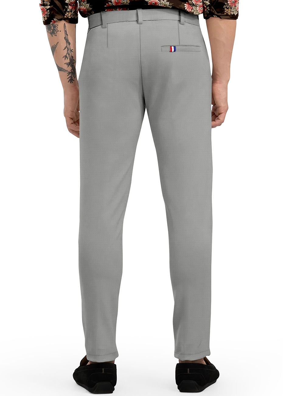 Thumbnail: Men's Grey Flat Front Chinos
