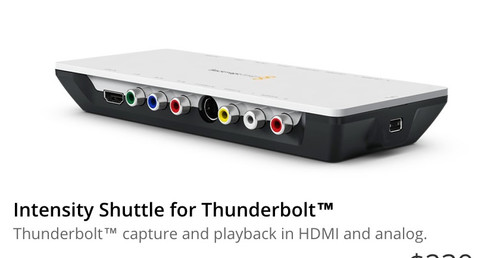 Blackmagic Intensity Shuttle for Thunderbolt / 攝取器