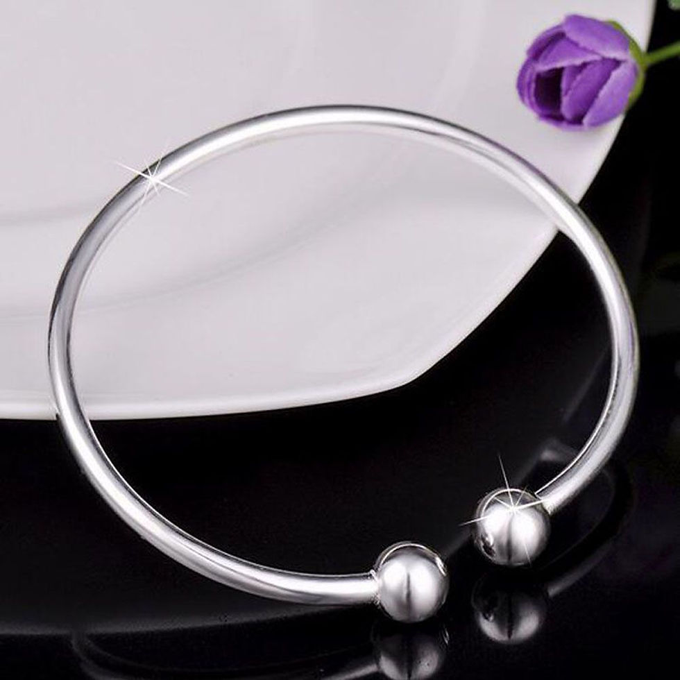 Thumbnail: Classic Silver Plated Gifts Mens/Womens Fashion Jewelry Bracelet Adjustable Bang