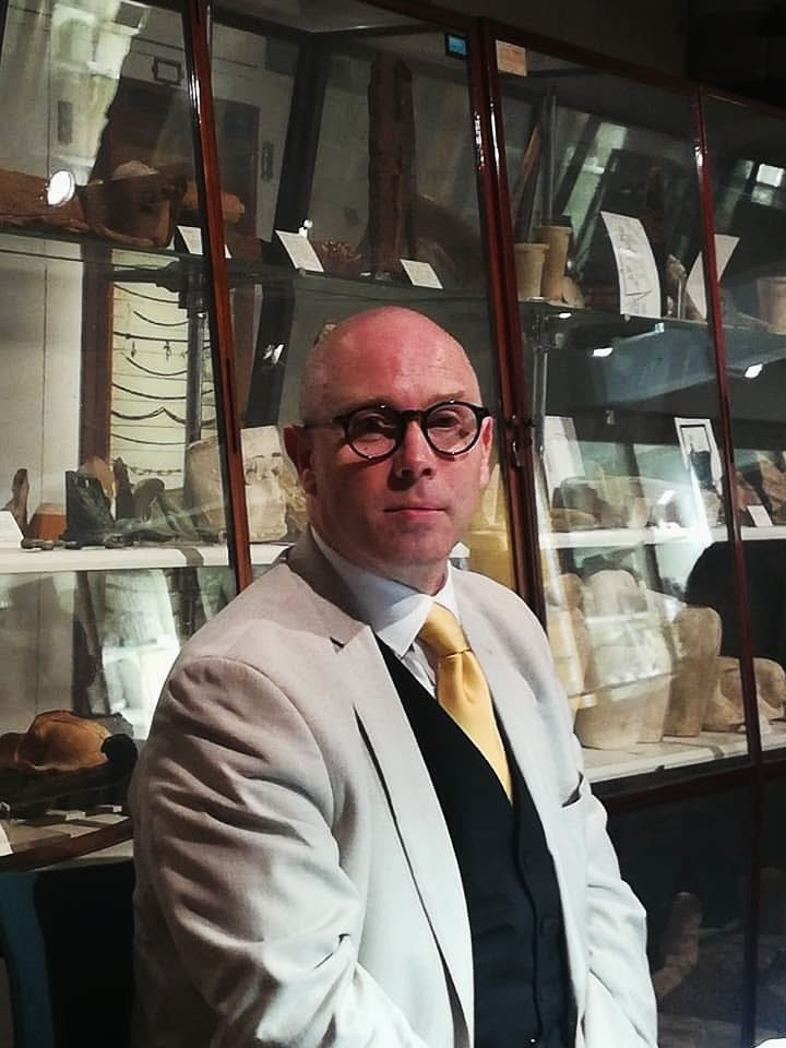 John J Johnston at the Petrie Museum of Egyptian Archaeology in London