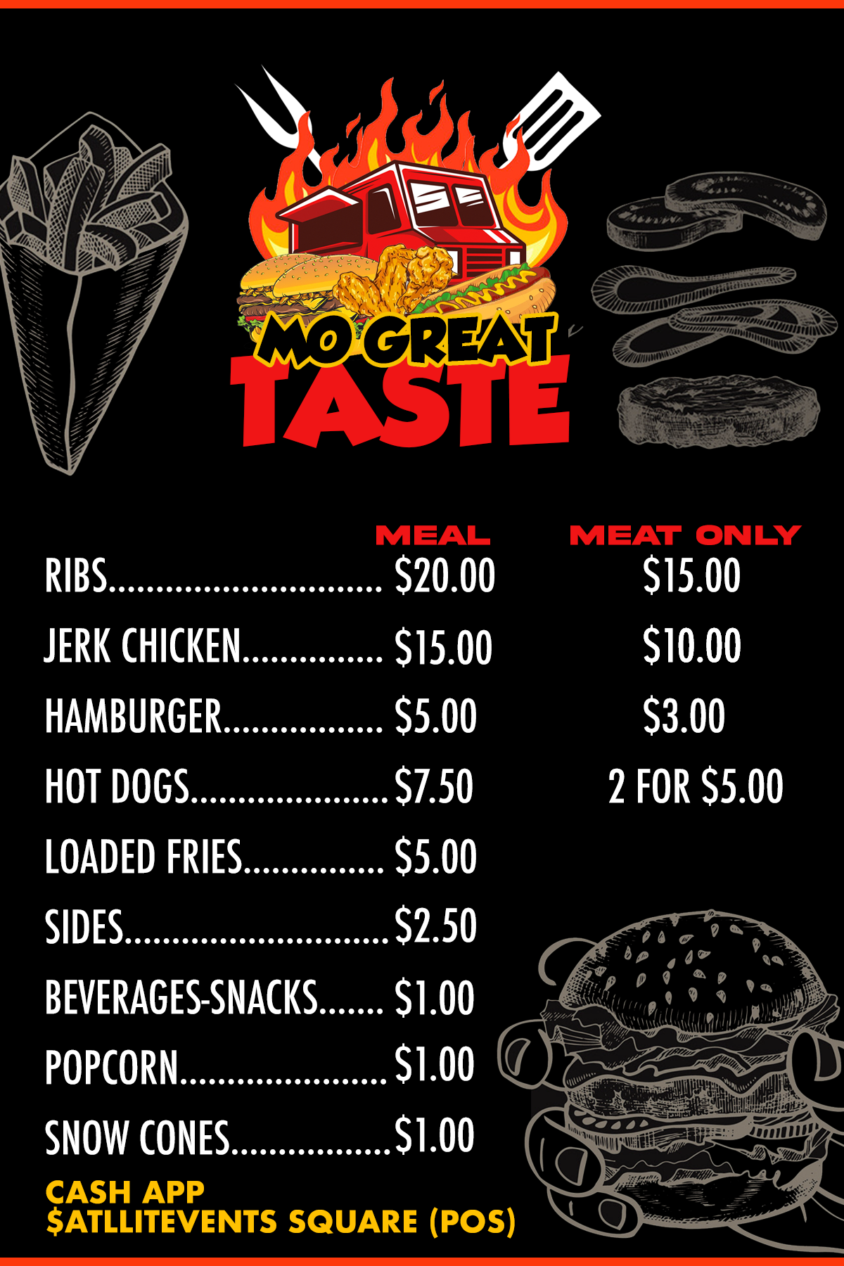 FOOD MENU LAYOUTS