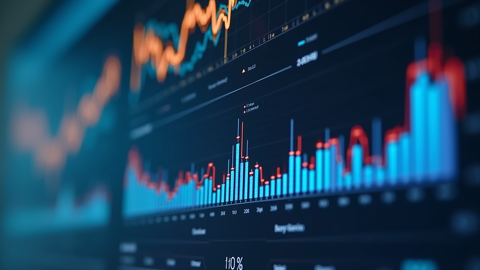 Close-up view of a digital dashboard showing marketing and sales metrics