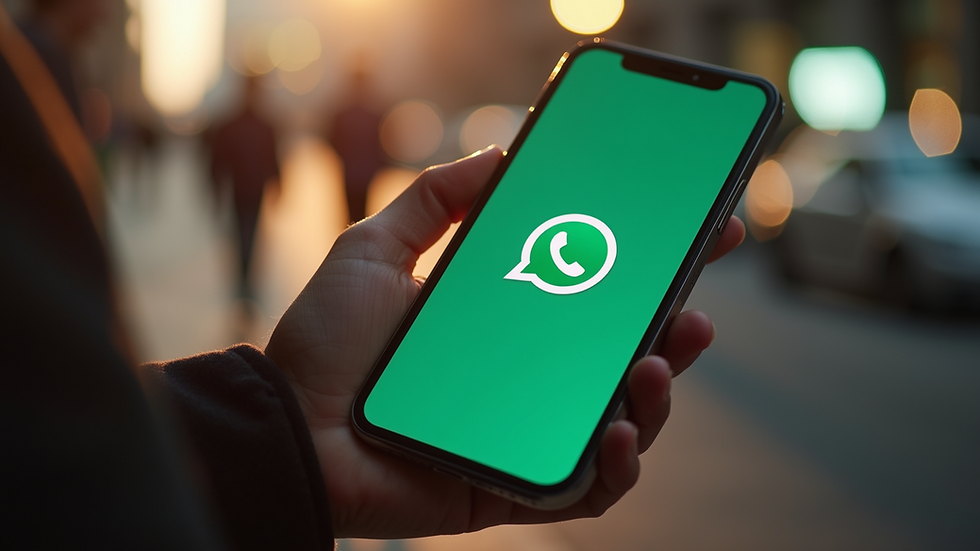 Vista de un teléfono móvil mostrando la interfaz de WhatsApp Business API