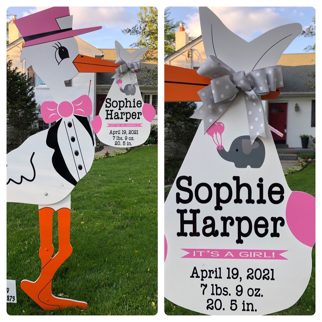 Personalized Stork Lawn Sign Rentals