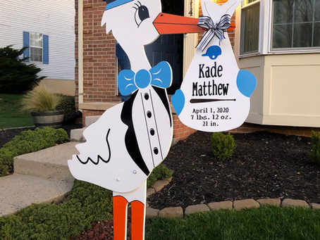 Baby Stork MD (240)863-2873 ~ Little Slugger Stork Announcement ~ Bel Air, Maryland
