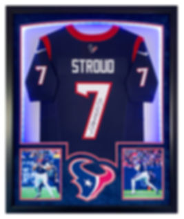 CJ Stroud Autographed Texans Custom Framed Jersey w/LED Lights Fanatics