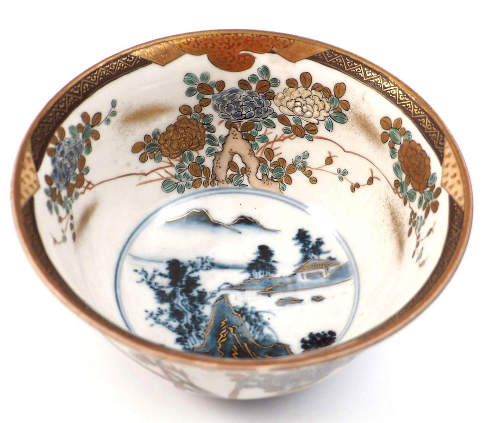 サムネイル： 【SOLD】 九谷　金襴手　時代物　合箱