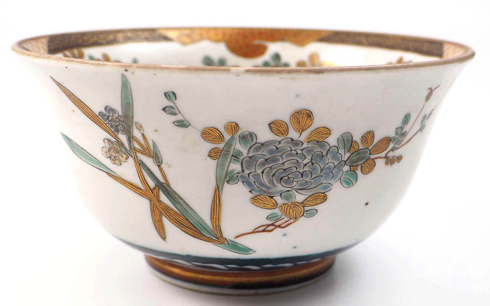 サムネイル： 【SOLD】 九谷　金襴手　時代物　合箱