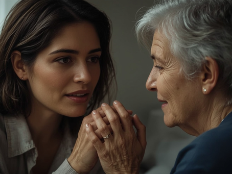 A daughter with her mom