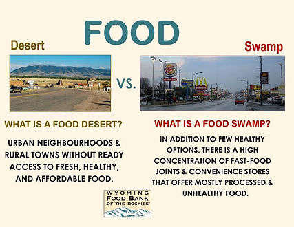 explains a food desert vs a food swamp