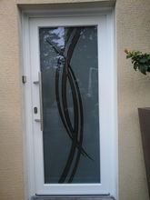 Porte d'entrée en PVC blanc