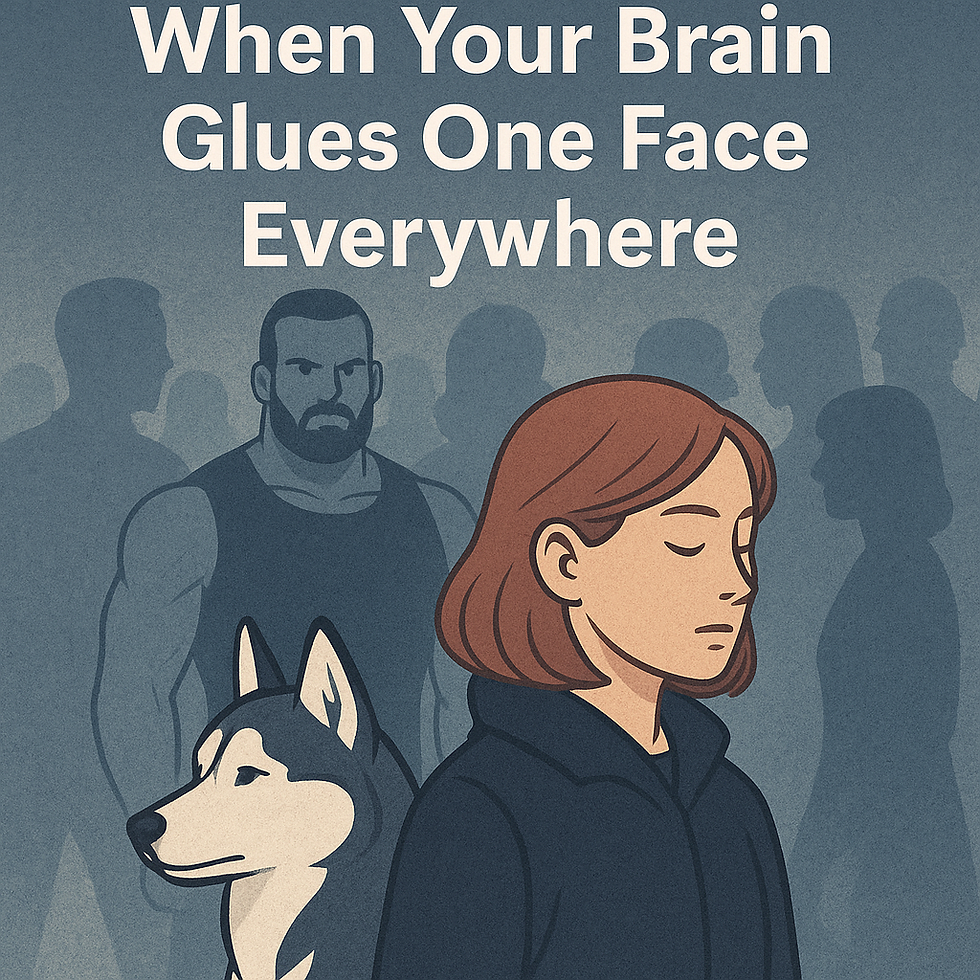 Person in a crowd fading into the background, symbolizing the brain letting go of a fixed image