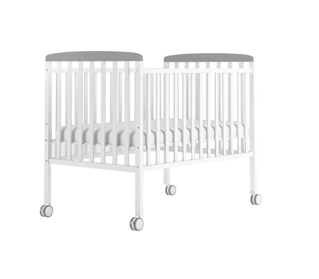 מיטת תינוק  בלבן ואפור דגם 'דניאל' סופר בייבי