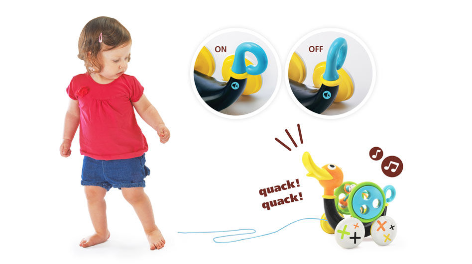 תמונה ממוזערת: צעצוע מעודד הליכה הברווז השורק יוקידו