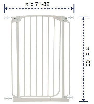 תמונה ממוזערת: שער בטיחות לחץ גבוה עם סגירה אוטומטית לבן Dreambaby