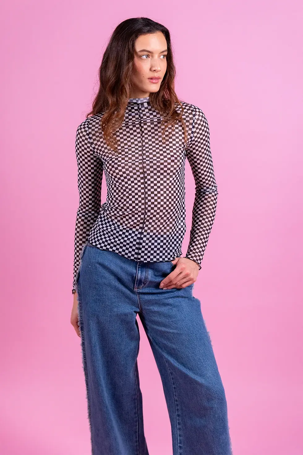 Thumbnail: Theodora checkerboard T-shirt