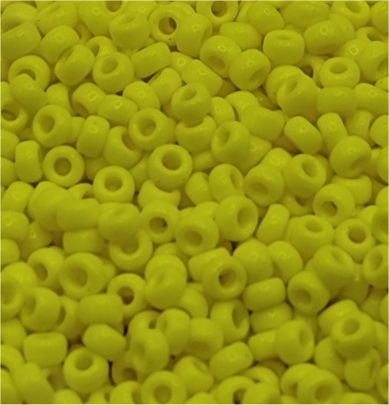 N° 404 - Rocailles Miyuki - Jaune Opaque Lustré - 8g (26-0199)