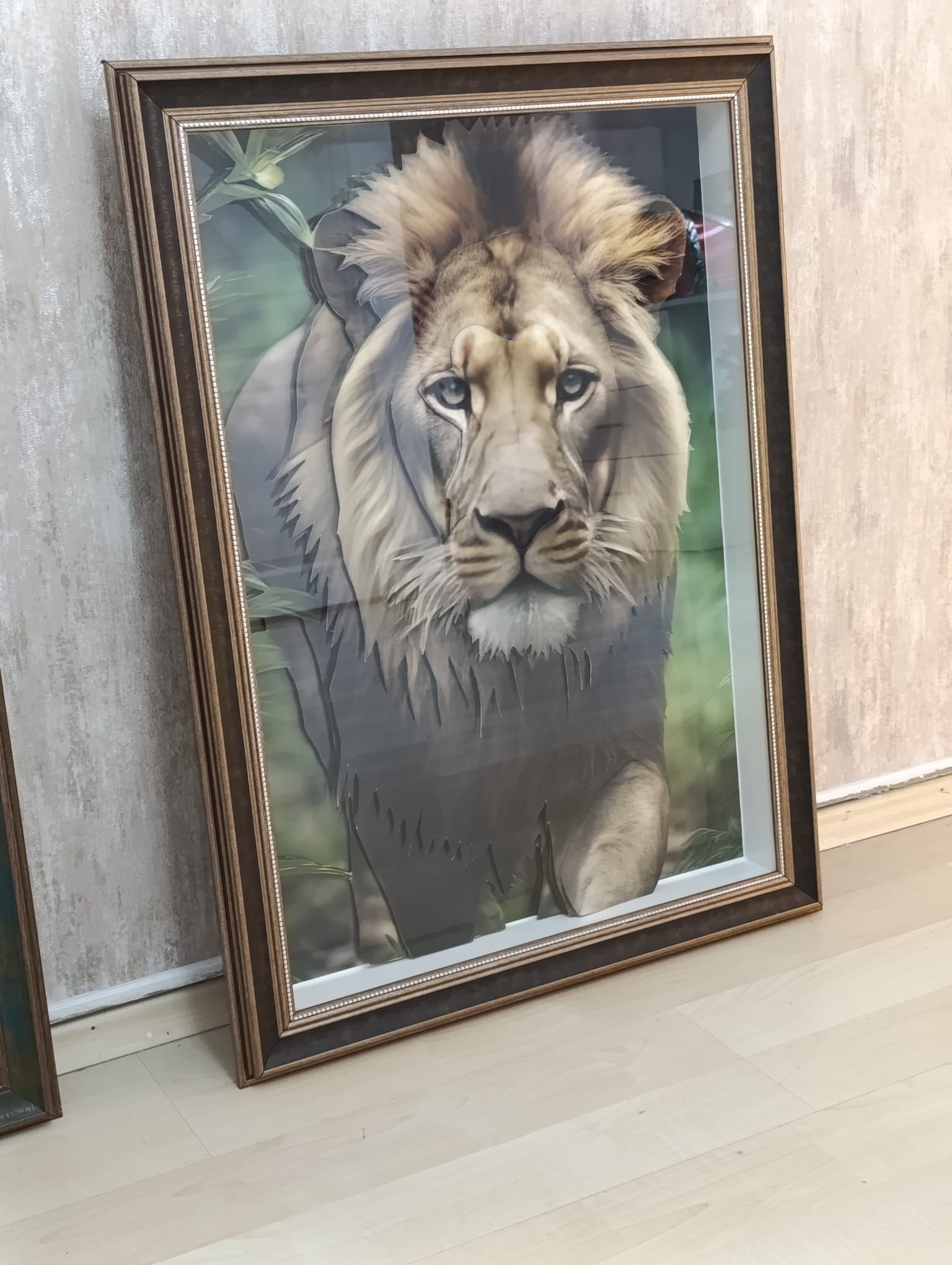 Aslan 3D Rölyef Tablo – 50x70 cm – Güç ve Asalet Serisi