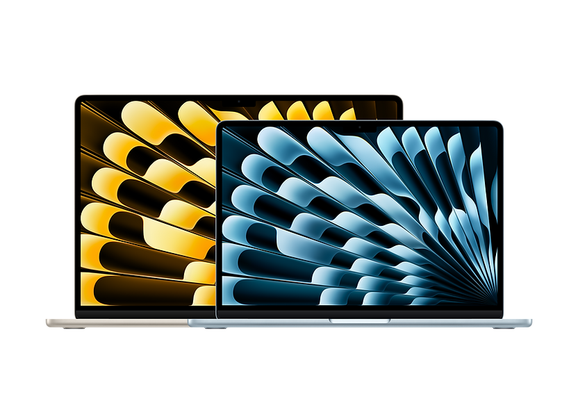 MacBook_Air_15-in_Starlight_MacBook_Air_13-in_Sky_Blue_Pure_Front_2-up_Screen__USEN.tif