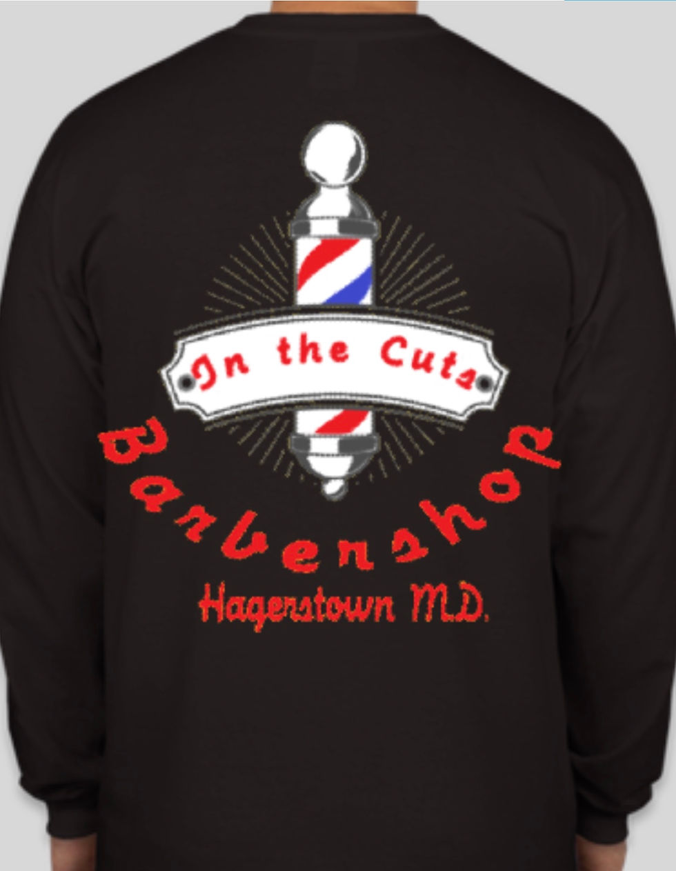 In The Cuts Barbershop Exclusive Black T-shirt long sleeve