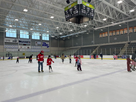 Families skating at Komoka Wellness Center