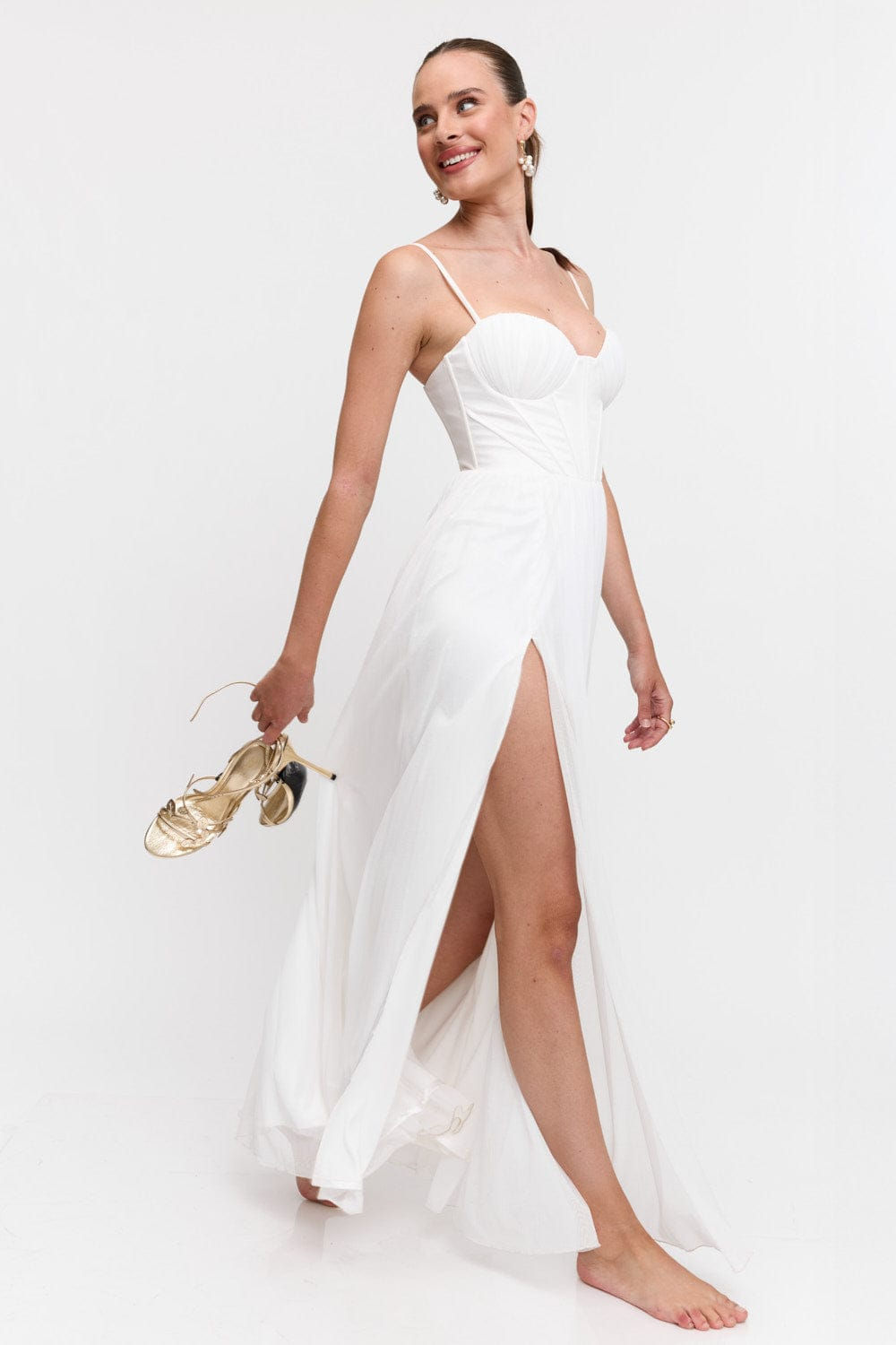 שמלה מקסי שיפון קאפ