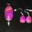 Thumbnail: Purple and orange acrylic earring and pendant set 