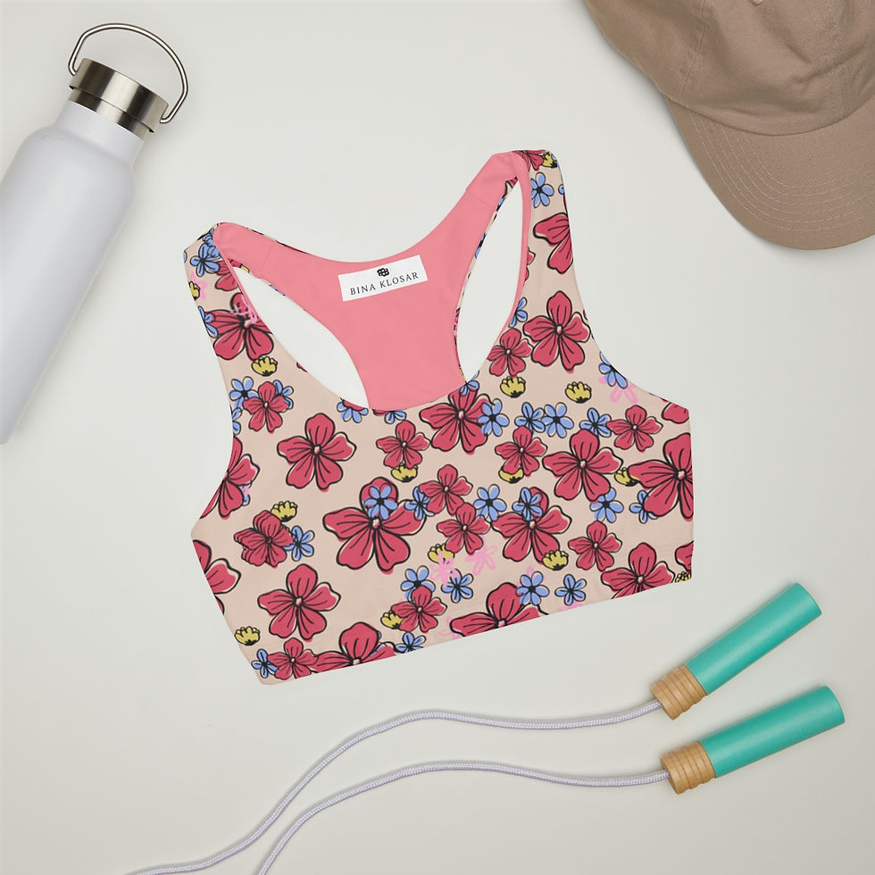 Thumbnail: Rosie Girls' Double Lined Seamless Sports Bra (AOP)