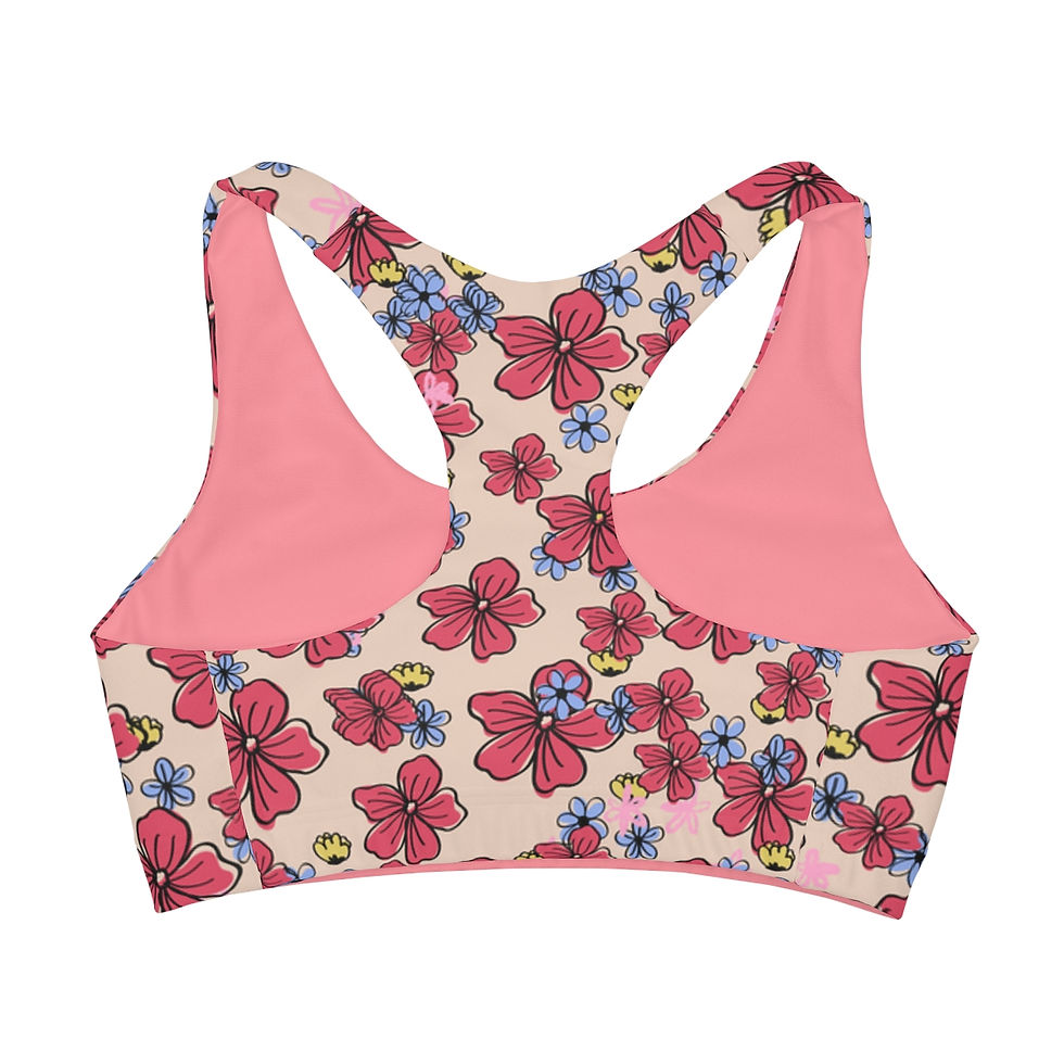 Thumbnail: Rosie Girls' Double Lined Seamless Sports Bra (AOP)