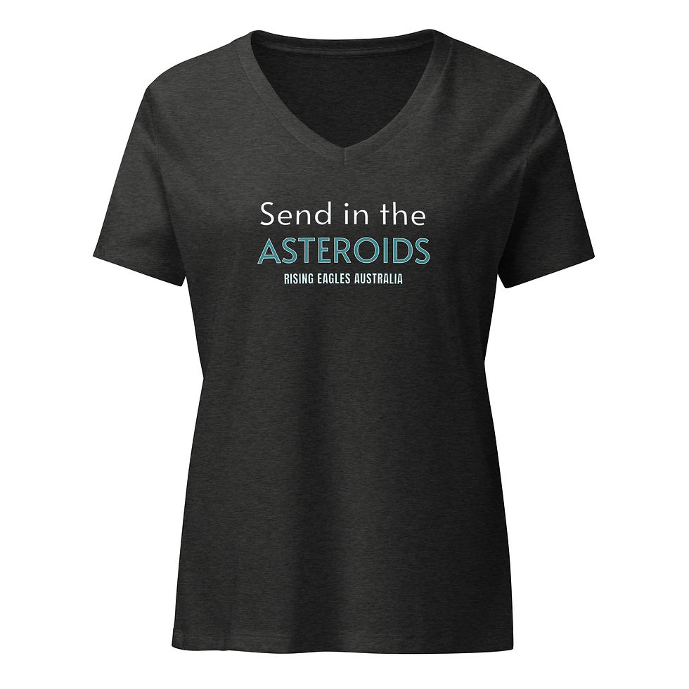 Thumbnail: Send the Asteroids - Women’s relaxed v-neck t-shirt